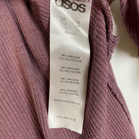 ASOS LAVENDER OVERSIZED LONG SLEEVE TOP SIZE 12 - Picture 7 of 8